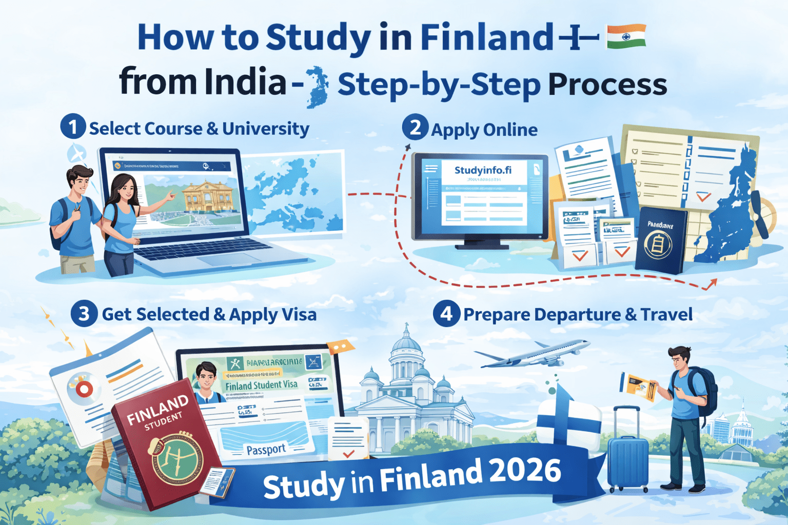 Study in Finland from India – Step-by-Step Process